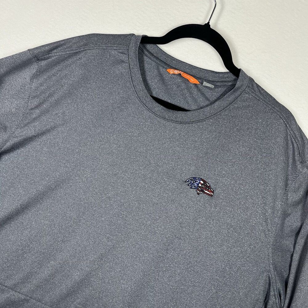 Cutter & Buck CBUK Baltimore Ravens Pullover 3XL Gray American Flag Logo Shirt